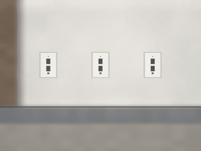 Kitchen wall near the counter after the missing outlet was installed